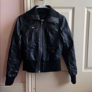 Black leather jacket